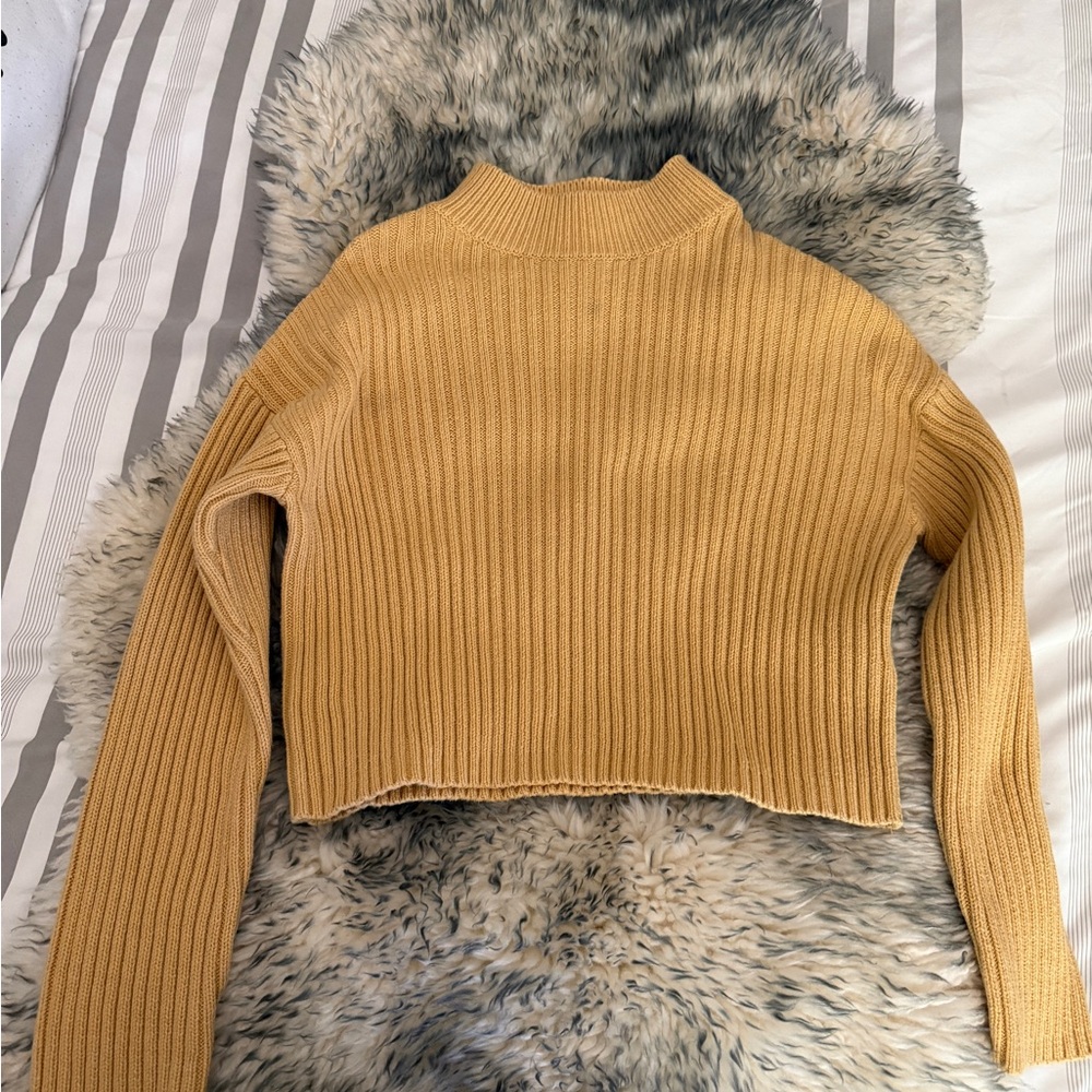 Zara Mustard Yellow Ribbed Sweater